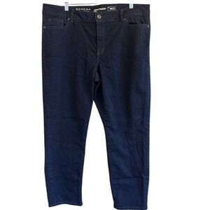 Sonoma Women's Dark Wash Slim Straight Stretch Jeans 16W Short 16WS